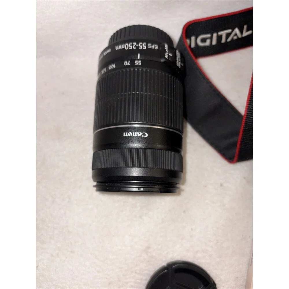 Canon Rebel T3i EOS 600D Digital SLR Camera 18-55mm 55-250mm Lenses Bag Manual